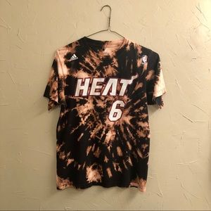 LeBron James Custom Tie-Dyed Heat Jersey T-Shirt